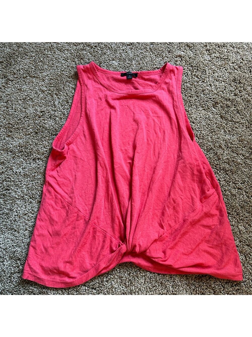 J. Crew Pink Tank Top Relaxed Tie Front Women’s M